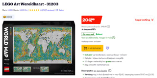 LEGO Art Wereldkaart - 31203 voor €204,99 bij Bol.com