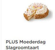 Aardbeienvlaai met slagroom of moederdag slagroomtaart voor €9,99 bij de Plus