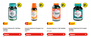 Alle Kruidvat Vitamines 2de voor de halve prijs