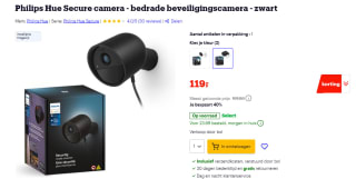 Philips Hue Secure beveiligingscamera voor €119 bij Bol