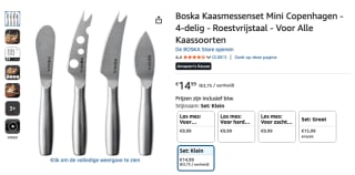 Boska Kaasmessenset Mini Copenhagen - 4-delig voor 14,99 euro