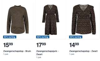 50% korting op zwangerschapskledij bij Zeeman
