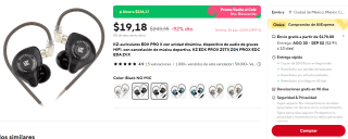 Audifonos KZ EDX PRO X con Hi-Fi y ANC por $19 en AliExpress