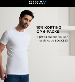 Gratis sneakerskokken + 10% korting op 6-packs bij Girav