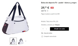 Bolsa deporte pádel Babolat por 29,99€