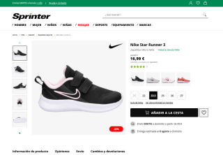 Nike Star Runner 3 zapatillas velcro niñas por 16,99€