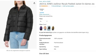 Jack & Jones JJXX dames Puffer jacket voor €15,92 bij Amazon