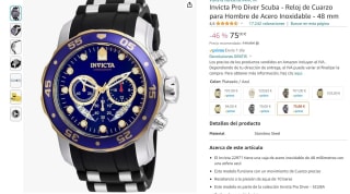 reloj marca Invicta Pro Diver 22971 silicona por 75€
