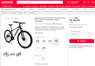 Bicicleta da South Stark 2021 de Aro 29 - R$ 806,65