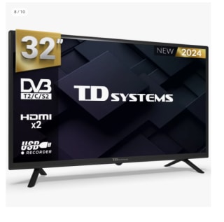 Televisor 32" HD, USB Grabador reproductor, Sintonizador digital DVB-T2/C/S2 - TD Systems PRIME32C19H por 97.19€ (Cuenta Nueva 85.19€)