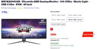 MSI MAG401QR Ultrawide QHD Gaming Monitor voor €389 bij Bol