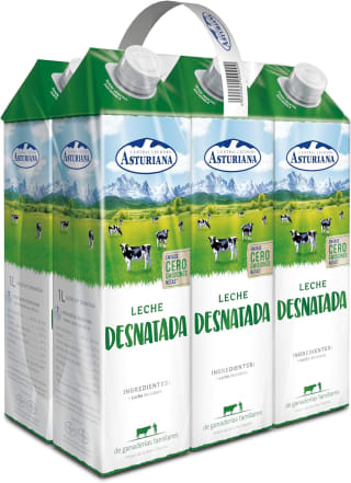 Central Lechera Asturiana Leche Desnatada, Pack 6 x 1L por 5,88€
