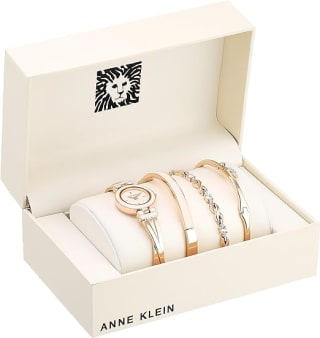 Dameshorloge set-Anne Klein - Roze Goud Stalen Band voor €46,99 bij Amazon