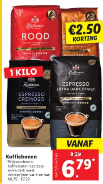Lidl Koffiebonen met €2,50 korting