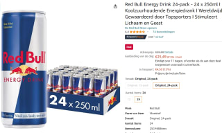 Red Bull Energy drink 24-pack voor €25,49 bij Amazon