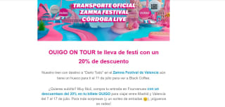 Transporte oficial a Zamna Festival de Valencia con 20% dto
