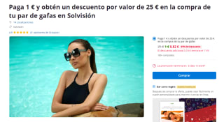 Paga 0,89€ y obtén 25 € en compra par de gafas en Solvisión