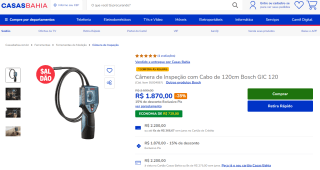 Câmera de Inspeção com Cabo da Bosch - R$ 1.870