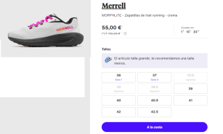 Zapatillas de Mujer Merrell Morphlite por 55€