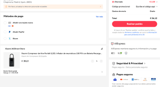 Xiaomi Compresor de Aire Portátil 2/2D Inflador de neumáticos 150 PSI con Batería Recargable 2000mAh por solo 26,12€