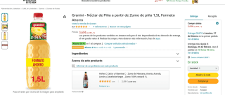 Néctar Granini de Piña 1,5L Formato Ahorro por solo 3,65€ y 2da unidad con 50% Descuento