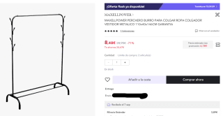 Perchero burro para colgar ropa por 6,78€
