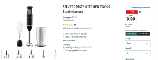 SILVERCREST KITCHEN TOOLS Staafmixer-set 600w. voor €9,99 in de Lidl webshop