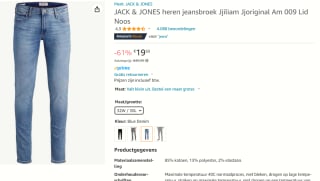 Jack and Jones Liam jeans voor €19,50 bij Amazon