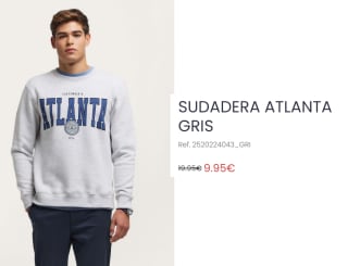 Sudadera para Hombre Atlanta por 9.95€