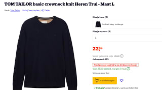 Tom Tailor Basic Crewneck Knit trui voor €22,68 bij Bol