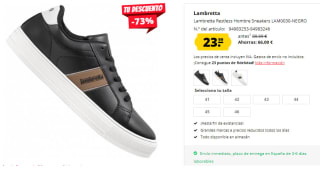 Zapatillas de Hombre Casual Lambretta Restless por 23.39€