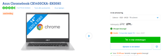 ASUS Chromebook CX1400CKA-EK0061 voor €279 bij Coolblue