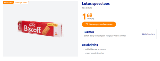 Lotus speculoos18 x 2 stuks voor €1,69 bij de Action