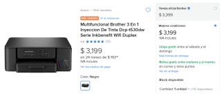 Multifuncional Brother 3 En 1 DCP-T530DW por $3,199 | Descuento Mercado Libre