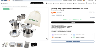 Conjunto de olla de Campamento Camel Will con Bolsa Móvil CW-301 (Importación de Japón) por solo 9,99€