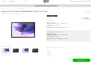 Tablet da Samsung, modelo Galaxy Tab S7 de 128GB - R$ 2.319,20