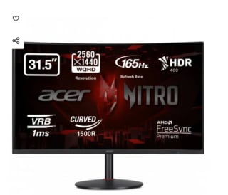 Monitor Acer Nitro XZ322QUSbmiipphx 31.5" LED WQHD 165Hz FreeSync Premium Curvo por 269.99€