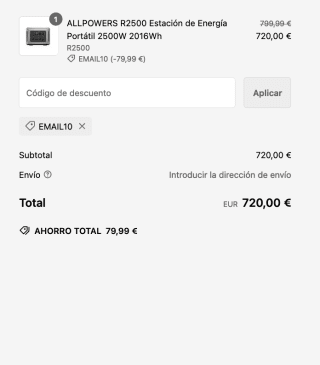 ALLPOWERS R2500 Estación de Energía Portátil 2500W 2016Wh por solo 720€