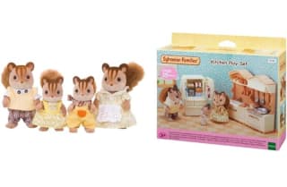 Pack de 2 Familia ardilla + Set de cocina Silvanian Families por 25,95€.