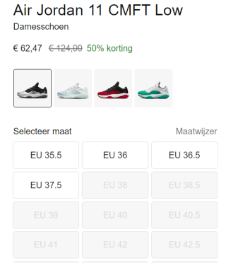 WMNS Air Jordan 11 CMFT Low voor €62,47 bij Nike