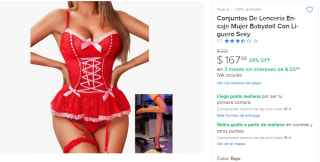 Lencería Encaje Mujer Babydoll Con Liguero por $168 | Mercado Libre