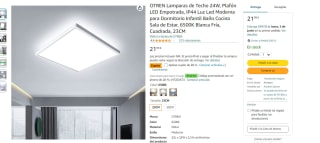 Plafón LED de techo cuadrado 24W por 13.19€