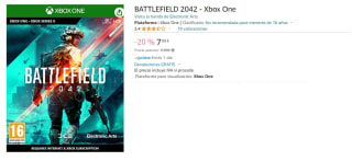 Juego Battlefield 2042 Xbox One por 7,99€.
