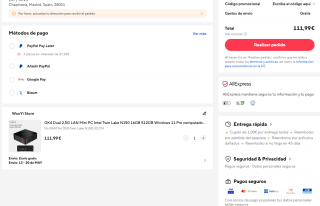 Mini PC GK4 intel N150 16GB RAM SODIMM + 256gb M.2 + 2 puertos 2,5gb RJ45 ideal OPNsense por solo 111,99€