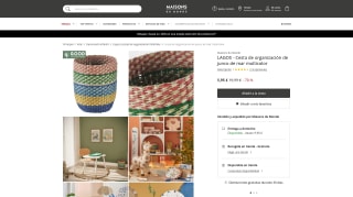 LAGOS Cesta de Organización de Junco de Mar Multicolor por 5,95€