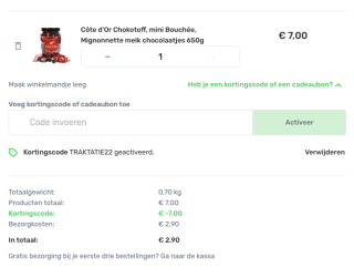 Gratis 650 gram cote d'or met de code