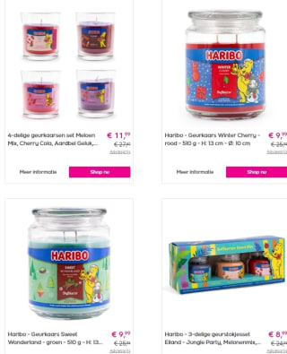 Haal nu Haribo geurkaarsen in huis met maar liefst 60% korting