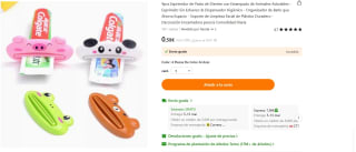 4pcs Exprimidor de Pasta de Dientes con Estampado de Animales por 0,59€