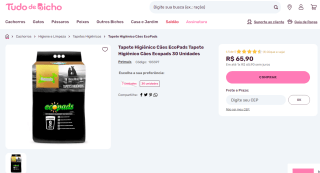 Tapete Higiênico para Cães da EcoPads com 30 Unidades - R$ 65,90