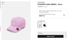 Gorra color rosa marca Converse por 13,56€